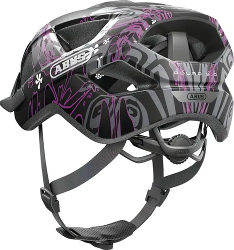 Kask rowerowy ABUS Aduro 3.0 Maori Czarno-fioletowy Miejski (rozmiar S)