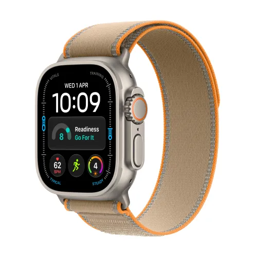 Apple Watch Ultra 4 GPS + Cellular koperta z tytanu Naturalna 49mm Opaska Trail w kolorze piasku Rozmiar S/M