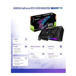 Karta graficzna GeForce RTX 3070 AORUS MASTER 8GB GDDR6 256bit LHR 3DP/3HDMI