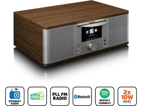 Радиоприемник Lenco DIR-270wd FM-радио DAB + интернет Bluetooth серебристо-коричневый