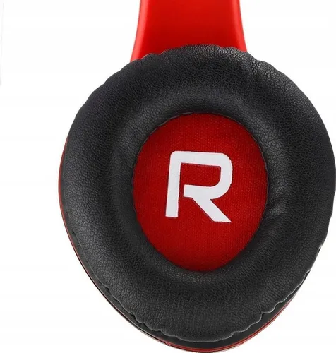 Słuchawki PowerLocus P2 bezprzewodowe Bluetooth/microSD/radio FM czarno-czerwone