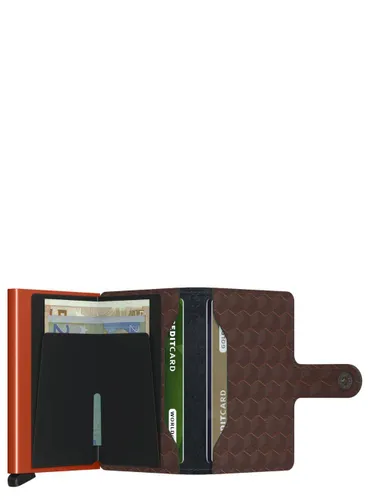 Secrid Miniwallet Optik Mini Cüzdan-Kahverengi / Turuncu