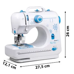 Maszyna do szycia ŁUCZNIK Mini Blue + osłonka na palce i akcesoria