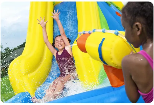 Dmuchany plac zabaw Bestway XXL dla dzieci zjeżdżalnia 435x286x267 cm