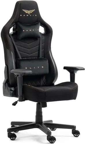 Fotel GAMVIS Elite 2.0 XL Basic Czarny (złote elementy)