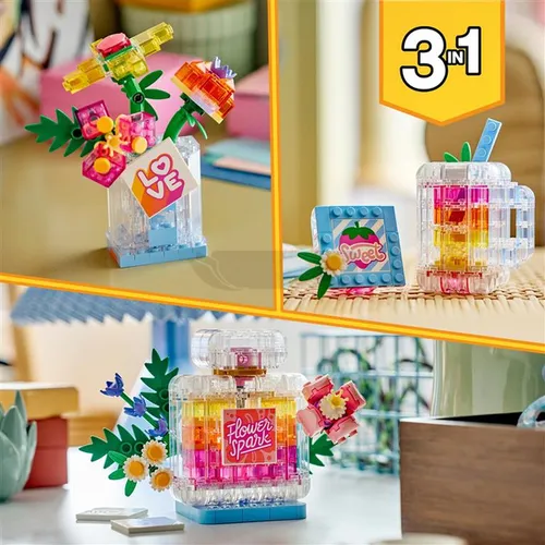 LEGO Creator 3w1 31383 Flakon perfum z kwiatową ozdobą, zestaw klocków 8+