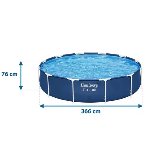 Basen stelażowy Bestway ogrodowy okrągły pompa 366x76cm 16w1