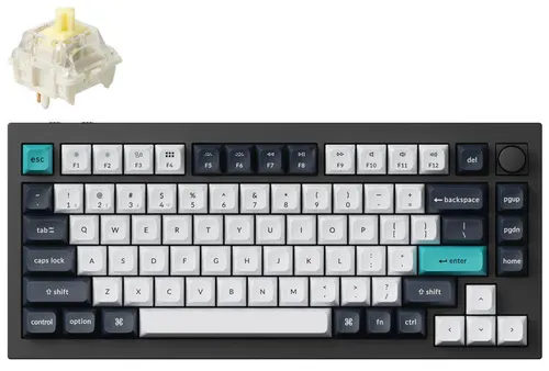 Klawiatura KEYCHRON Q1 Max Wireless Switch Gateron Jupiter Banana Czarno-biało-niebieski