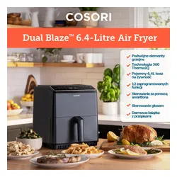 Air Fryer Frytkownica beztłuszczowa COSORI CAF-P681S-KEUR Dual Blaze 6.4l Wi-Fi zabezpieczenie przed przegrzaniem