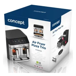 Air Fryer Frytkownica beztłuszczowa CONCEPT Pizza Trio FR9000 18.5 l z podwójnym koszem + szuflada do pieczenia