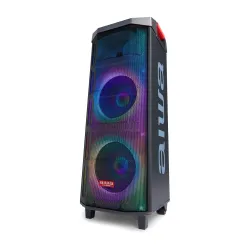 Power Audio Aiwa KBTUS-710MKII 90W Bluetooth Radio FM Mikrofon Karaoke Czarny