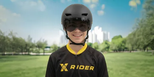 Kask XRIDER XRIH008M Inteligentny Czarny Miejski z lampką i kierunkowskazami (rozmiar M)