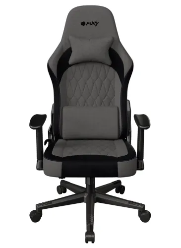 Fotel Fury Shinai S8 Gamingowy do 130kg Tkanina Szary
