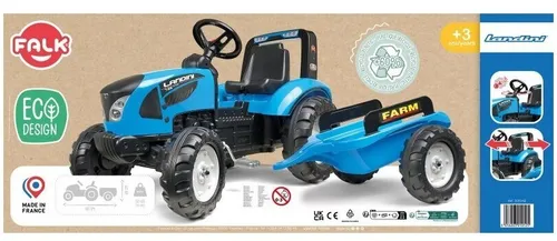 Falk Traktor Landini Niebieski Na Pedały Z Przyczepką Od 3-7 Lat