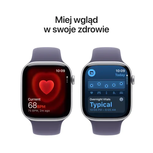 Apple Watch 11 GPS 42mm koperta z aluminium (srebrny) + pasek sportowy rozmiar M/L (mleczny fiolet)
