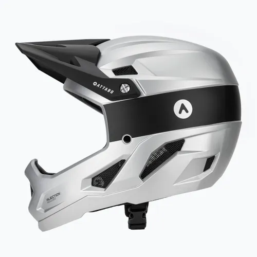 Kask rowerowy ATTABO State 1.0 full face srebrny