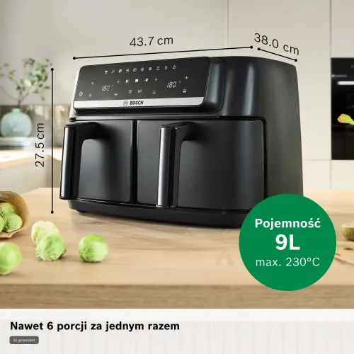 Air fryer Bosch Serie 4 Double Drawer MAFD440B7 2500W 9l