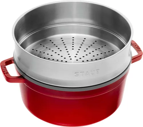 Garnek żeliwny okrągły z wkładem 3.8 ltr STAUB LA COCOTTE Czerwony