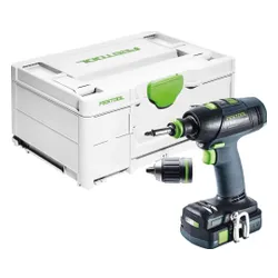 Festool T Akülü Matkap 18 + 3 Temel 18'de 1 x 4 Ah