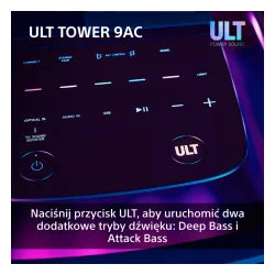 Power Audio Sony ULT Tower 9AC SRS-ULT900AC Bluetooth Mikrofon Karaoke Czarny