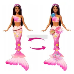 LALKA BARBIE SYRENKA ROZKWITAJĄCE KWIATY syrenka z magicznymi kwiatami JDM73