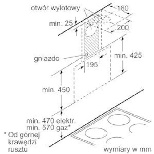 Okap Bosch DWK065G20 Srebrno-biały