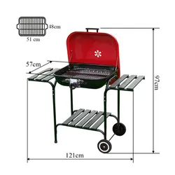 Grill węglowy VELACO VL02-RED-BLACK Czarny / Czerwony
