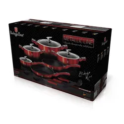 Garnki metallic 15 elementów Berlinger haus bh-1632 black burgundy line 1szt
