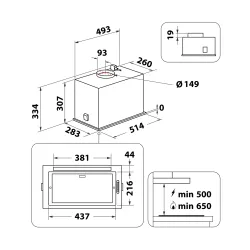 Okap Whirlpool WCT3 63F LTK Czarny