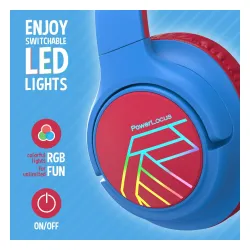 Słuchawki bezprzewodowe PowerLocus Bobo Nauszne Dla Dzieci Bluetooth 5.3 Niebiesko-czerwony