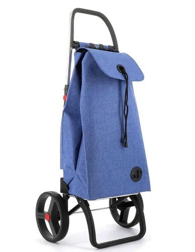 Coș De Cumpărături 2 Large Wheels Folding Rolser I-Max Tweed-Blue