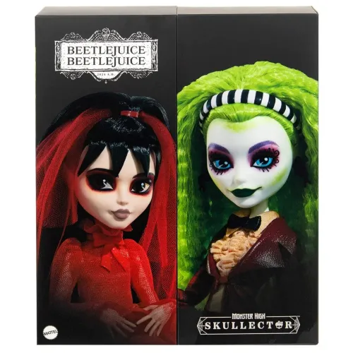 Zestaw 4 Lalek Mattel Monster SKULLECTOR - Emily JDR67 + Betelgeuse i Lydia HYV96 + Elvira HYV99