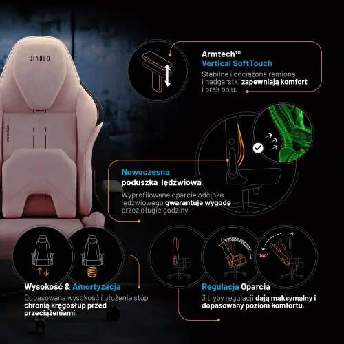 Fotel DIABLO CHAIRS X-One Prime Różowy
