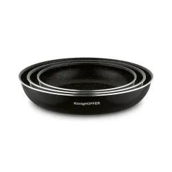 Komplet patelni z odpinaną rączką Konighoffer Spinel Black 20 cm 24 cm 28 cm bez indukcji
