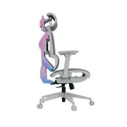Fotel Anda Seat X-Air Mega XL Mesh Gamingowy do 120kg Tkanina Szaro-różowy