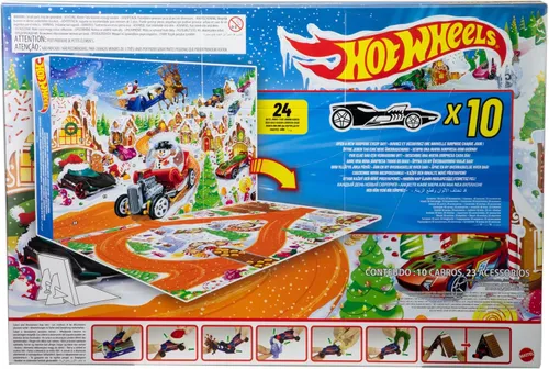 HOT WHEELS KALENDARZ ADWENTOWY 2025 24 niespodzianki, 10 autek JCB47