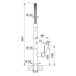 Bateria FRANKE Maris Slim Semi-Pro 115.0728.395 Chrom