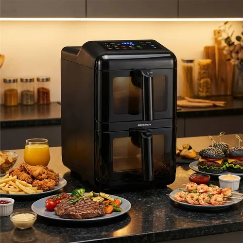 Air Fryer Frytkownica beztłuszczowa BERDSEN BD-663 11.6l z podwójnym koszem i okienkiem do obserwacji postępów gotowania