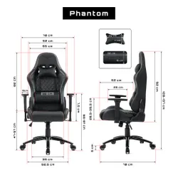 Fotel GAMVIS Phantom Large Pikowany Czarny