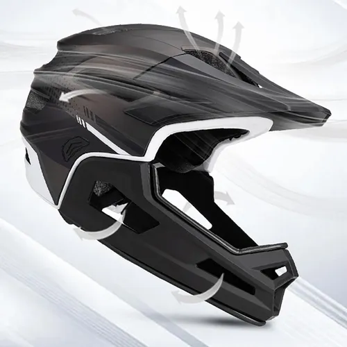 Kask rowerowy WOZINSKY HT-009C Czarny Full Face MTB  (rozmiar L)