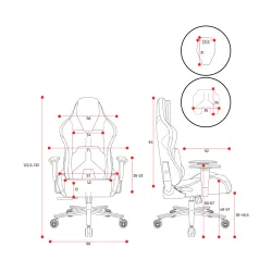 Fotel Diablo Chairs X.One Prime Normal Size Bloody Mary Gamingowy Do 140kg Tkanina Czerwony