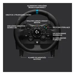 Kierownica Logitech G923 z pedałami do Xbox Series X/S, Xbox One, PC Force Feedback + szkynia biegów Driving Force Shifter