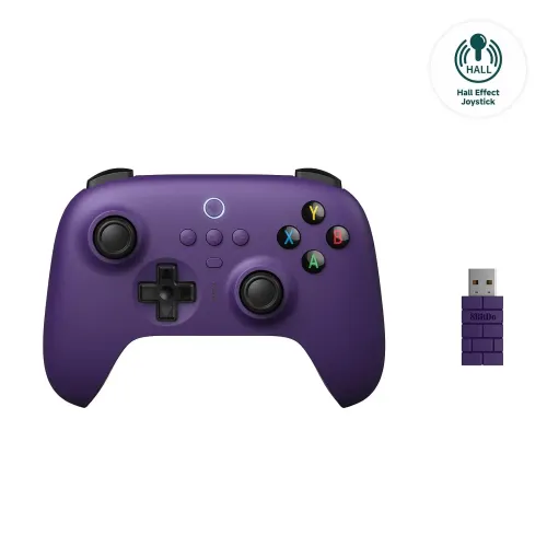 Pad 8BitDo Ultimate 2.4G Wireless Hall Effect do PC, Android, iOS Bezprzewodowy Fioletowy