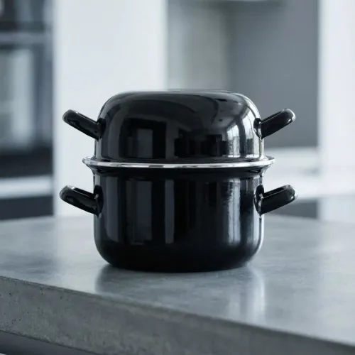 Garnek emaliowany do muli małż i owoców morza Tadar 2w1