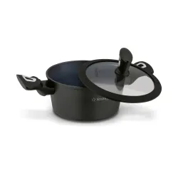 Garnek aluminiowy nieprzywierający z pokrywką STARKE PRO DARK 28 cm