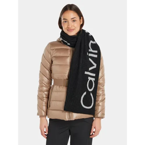 Calvin Klein eșarfă Logo Reverso Tonal eșarfă 40x180 K60K611117 CK Negru BAX