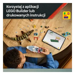 LEGO 76974 Jurassic World Misja na łodzi i model mozazaura
