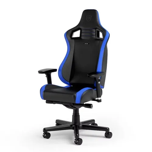 Fotel Noblechairs EPIC COMPACT Black Carbon Blue Gamingowy do 120kg Skóra ECO Czarno-niebieski