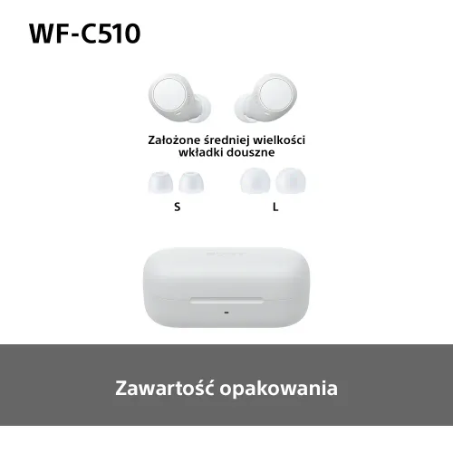 Słuchawki bezprzewodowe Sony WF-C510 Dokanałowe Bluetooth 5.3 Biały