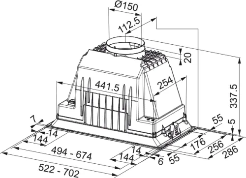 Okap Franke BOX FBI 705 PLUS Srebrny
